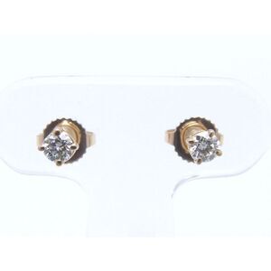 Tiffany Gold Solitaire Diamond Stud Earrings